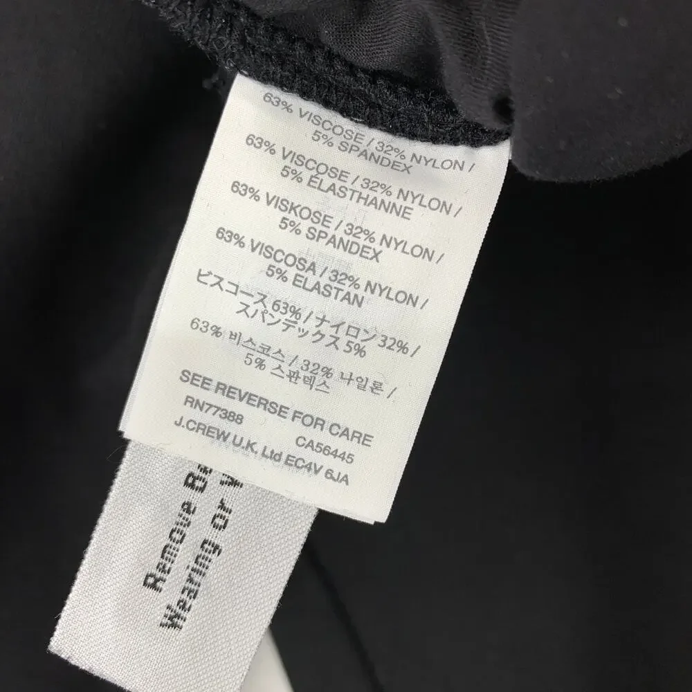 J. Crew Pixie Ponte Skinny Pant Womens Size 4 Zipper Details Black Snap Front